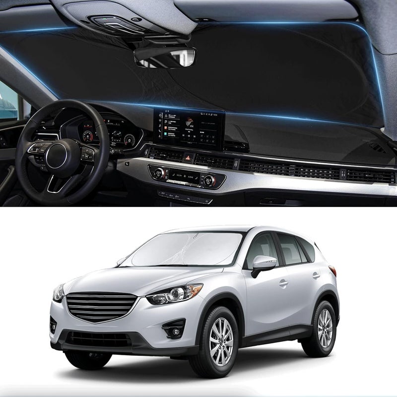 INSAUTO Custom Fit Mazda CX5 Windshield Sunshade for Mazda CX5 CX-5 2013-2016 Accessories Front Window Shades Fit for CX5 CX-5, Sport, Touring, Grand Touring,Crossover Cover for Windshield Shade Blocks UV - Image 1